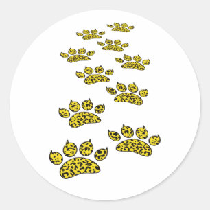 Sticker Rond Leopard Empreinte de patte Throw