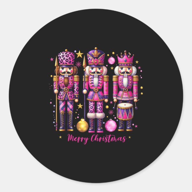 Sticker Rond Leopard Nutcracker Nk Christmas 2024 Xmas Pajamas  (Devant)