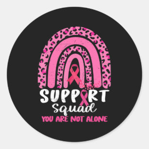 Sticker Rond Leopard rose arc-en-ciel Soutien Squad Cancer du s