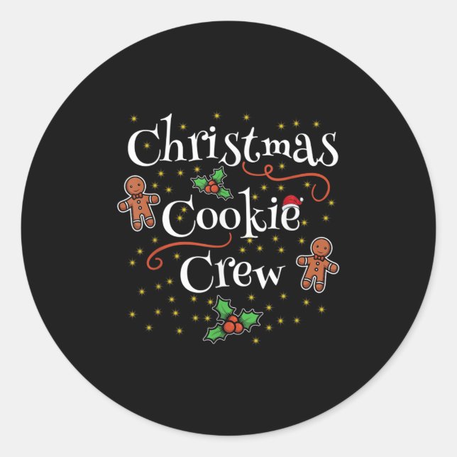 Sticker Rond L'Équipage De Cookies De Noël Est Parfait Comme Un (Devant)