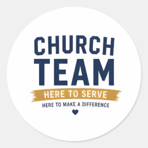 Sticker Rond L'équipe de l'église ici pour servir le design ins