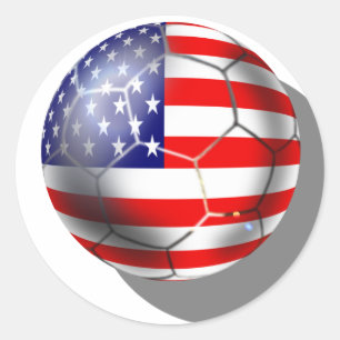Sticker Rond L'équipe des États-Unis de football fans étoiles e
