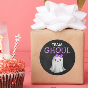 Sticker Rond L'équipe Ghoul Halloween révèle le genre