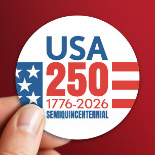 Sticker Rond Les 250 ans des États-Unis - Stars and Stripes