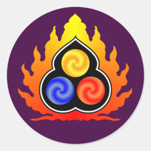 Sticker Rond Les 3 Bijoux - taoïsme / Tao Te Ching / Lao Tzu