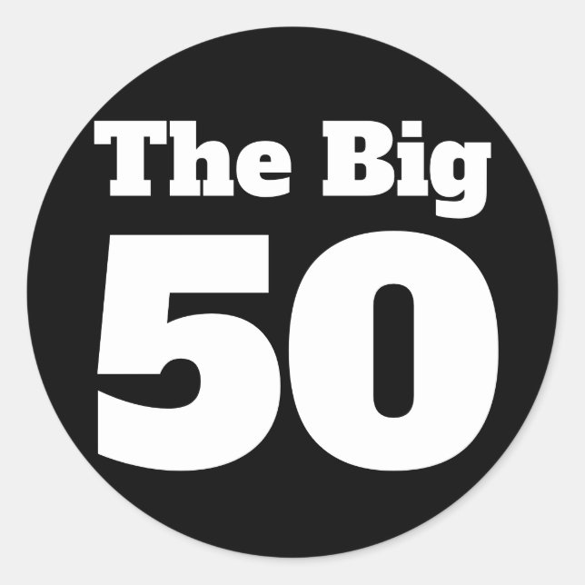 Sticker Rond Les 50 grands Anniversaires noirs (Devant)