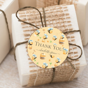 Sticker Rond Les abeilles et le miel 1er Merci d'anniversaire s