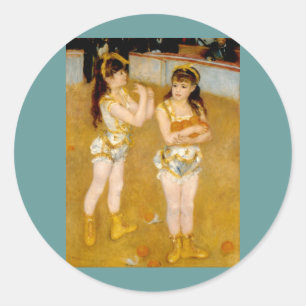 Sticker Rond Les acrobates de Renoir au Cirque Fernando (1879)