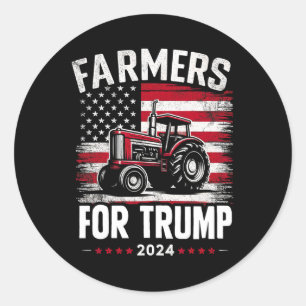 Sticker Rond Les Agriculteurs Américains Pour L'Élection Trump 