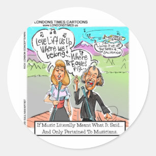 Sticker Rond Les aigles volent-ils ? Mugs drôles T-shirts Carte