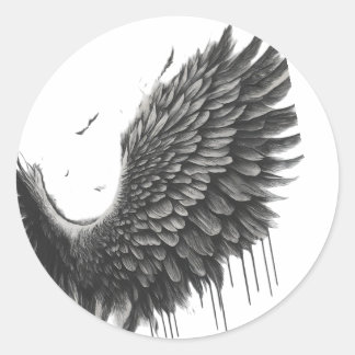 Sticker Rond Les ailes de la liberté