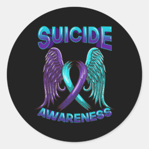 Sticker Rond Les Ailes De Sensibilisation Au Suicide Et Le Suic