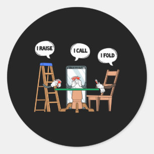 Sticker Rond Les amateurs de joueurs drôles d'hommes lèvent l'a
