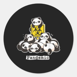 Sticker Rond Les amateurs de panda   Panda mignonne Pandny