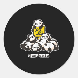 Sticker Rond Les amateurs de panda Panda mignonne Pandny