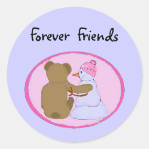 Sticker Rond Les amis de Forever Pink
