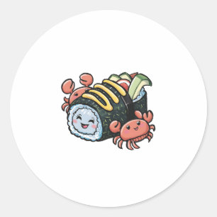 Sticker Rond Les amis du sushi