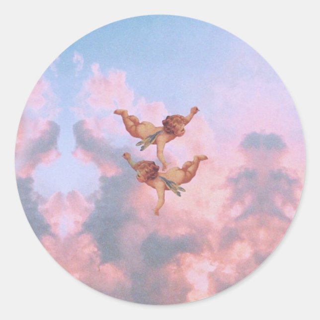 Sticker Rond Les anges dans le ciel (Devant)