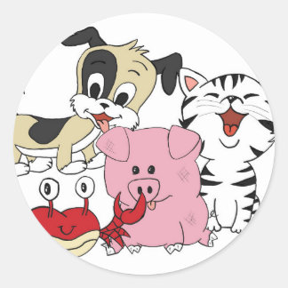 Sticker Rond Les animaux