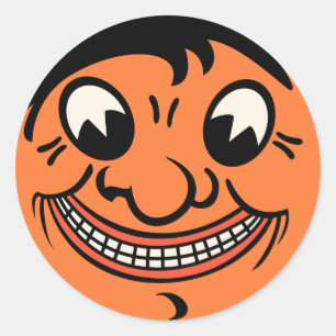 Sticker Rond les années 1920 Halloween vintage Jack O'Lantern