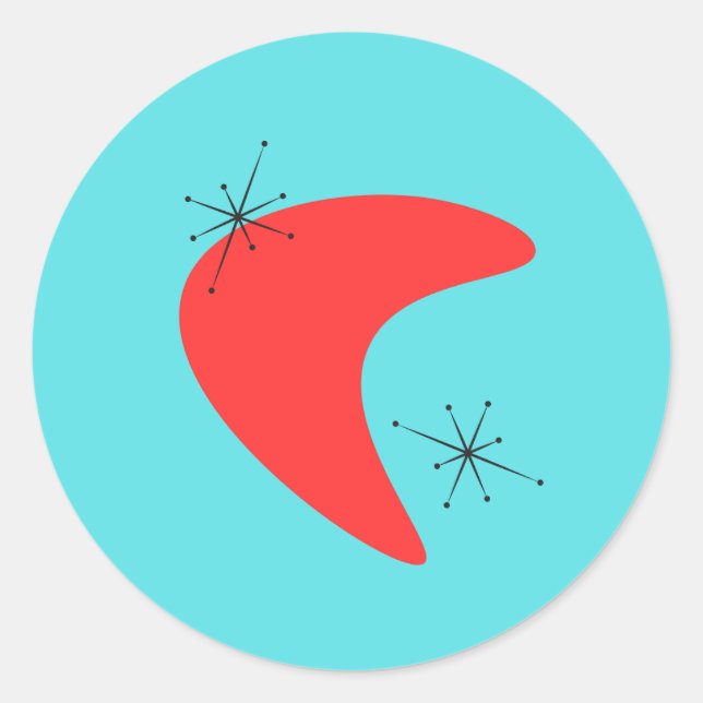 Sticker Rond les années 50 Boomerang Midsiècle moderne (Devant)