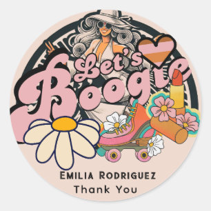 Sticker Rond Les années 70 Boogie Disco Dancing Bride Bachelore