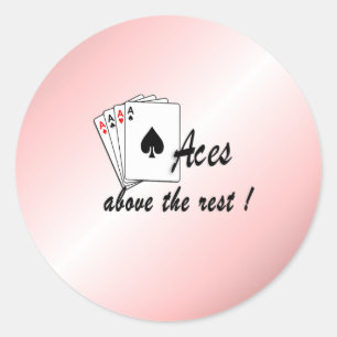 Sticker Rond Les As au-dessus du reste rouge
