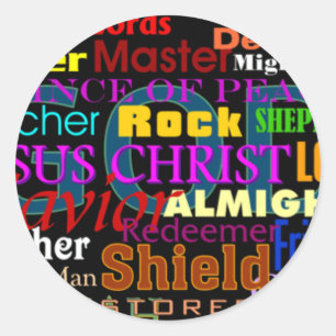 Sticker Rond Les attributs de Dieu