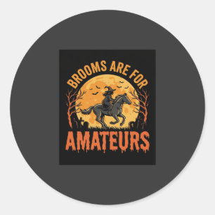 Sticker Rond Les Balais de Chevalier de Sorcière d'Halloween So
