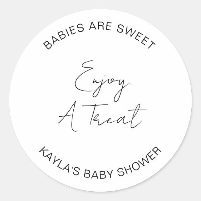 Sticker Rond Les bébés sont doux, profitez d'une friandise pour (Devant)