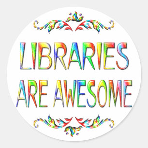 Sticker Rond Les bibliothèques sont impressionnantes