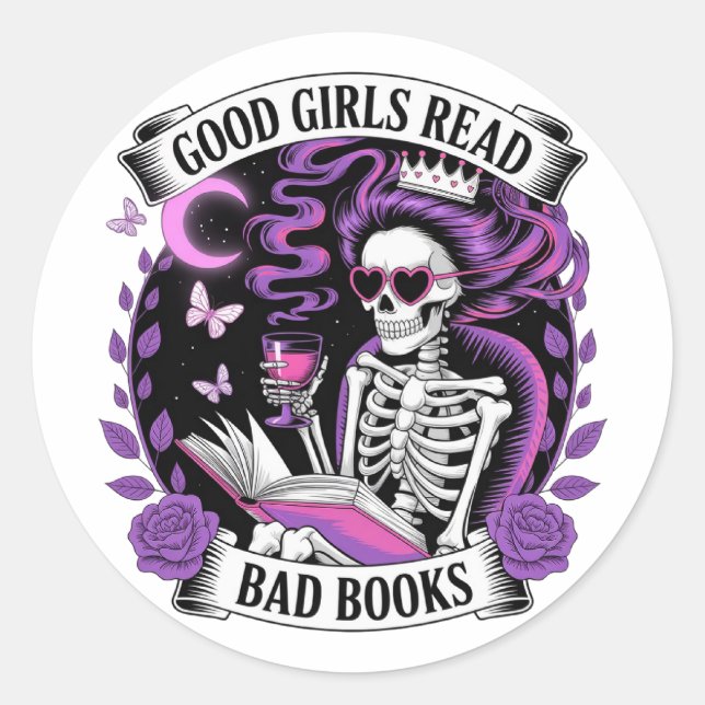 Sticker Rond Les Bonnes Filles Lisent Les Mauvais Livres (Devant)