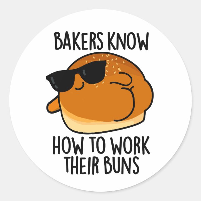 Sticker Rond Les boulangers savent comment travailler leurs arm (Devant)