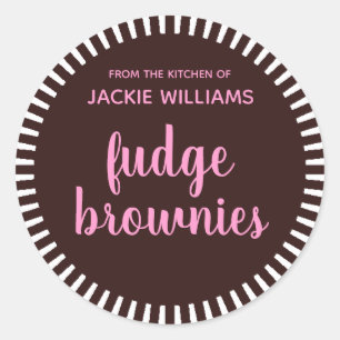 Sticker Rond Les "brownie" de fondant font la vente cuire au