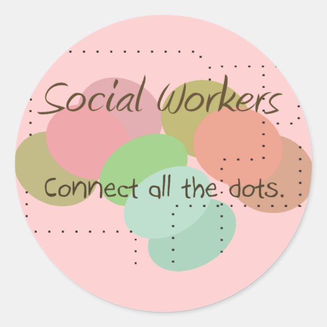 Sticker Rond Les Cadeaux Des Travailleurs Sociaux "Connectez To (Devant)