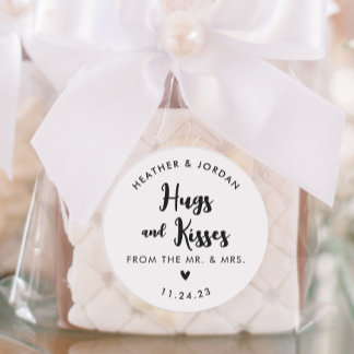 Sticker Rond Les câlins et les baisers Mariages Faveurs du choc