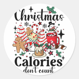 Sticker Rond Les calories de Noël ne comptent pas