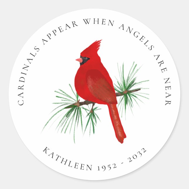 Sticker Rond Les Cardinaux Apparaissent Quand Les Anges Sont Pr (Devant)