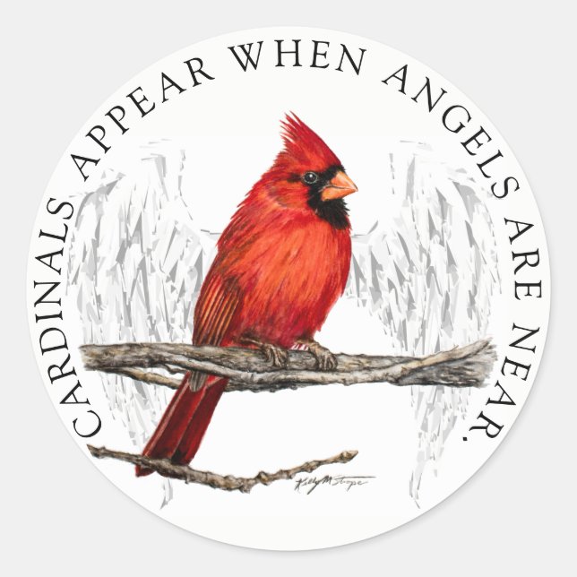 Sticker Rond Les Cardinaux Apparaissent Quand Les Anges Sont Pr (Devant)