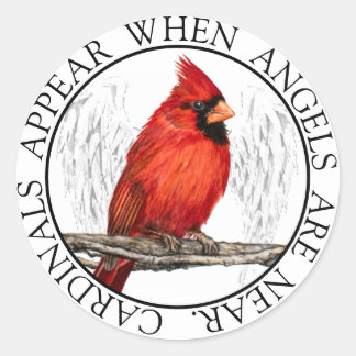 Sticker Rond Les Cardinaux Apparaissent Quand Les Anges Sont Pr