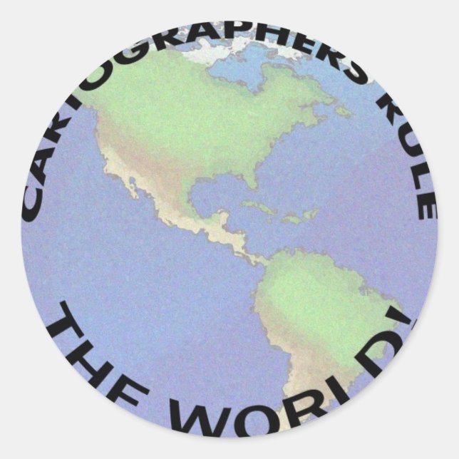 Sticker Rond Les Cartographes Dirigent Le Monde ! (Devant)