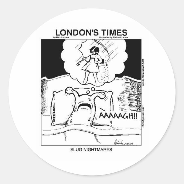 Sticker Rond Les cauchemars de luge Drôle Dons de caricature Ca (Devant)