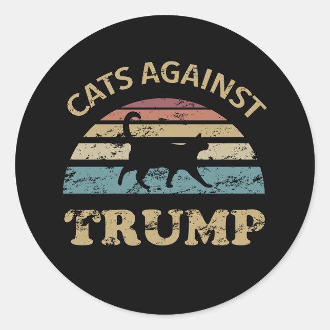 Sticker Rond Les chats contre Trump (Devant)
