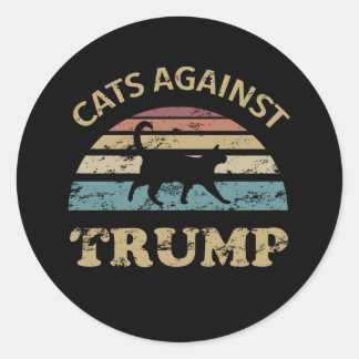 Sticker Rond Les chats contre Trump
