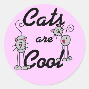 Sticker Rond Les chats sont des t-shirts et des cadeaux Cool