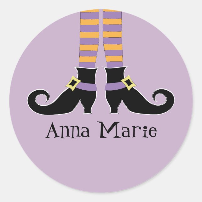 Sticker Rond Les chaussures de Whimsy Witch (Devant)