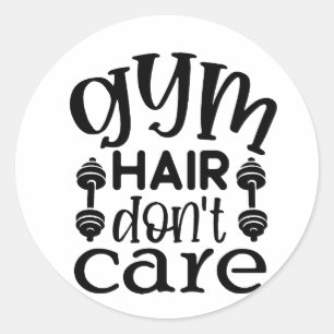 Sticker Rond Les cheveux de gym s'en fichent