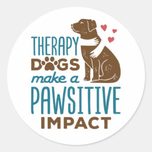 Sticker Rond Les chiens de thérapie font un impact négatif