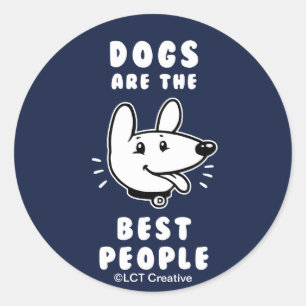Sticker Rond Les Chiens Sont Les Meilleurs