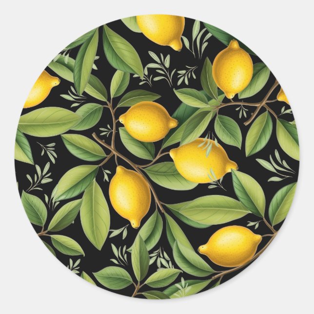 Sticker Rond Les citrons de la côte amalfitaine Élégant (Devant)